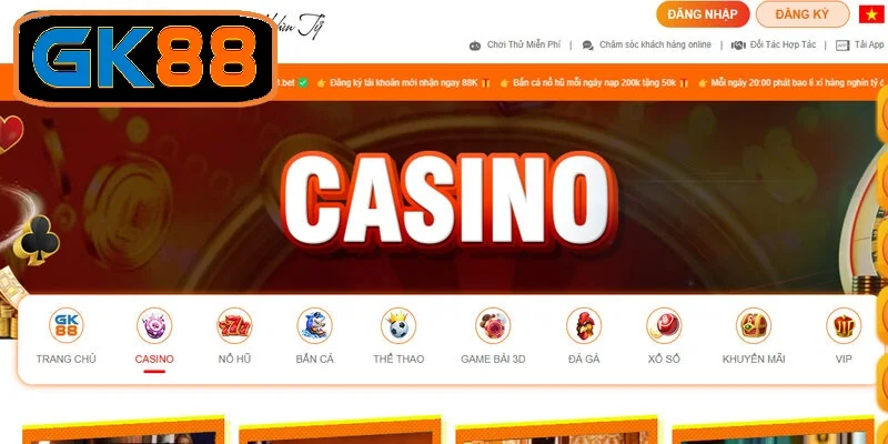 Casino online GK88 - Điểm đến đẳng cấp cho những tín đồ cá cược