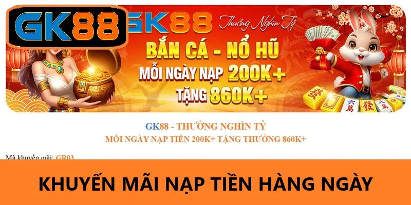 Khuyến mãi nạp tiền hằng ngày