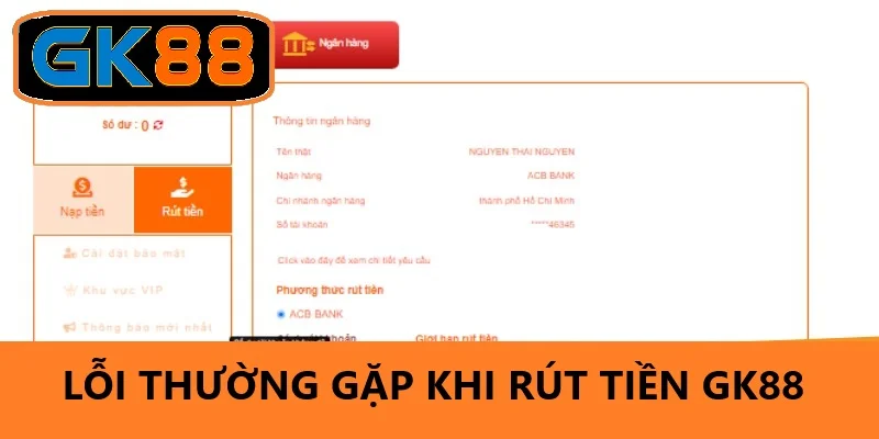 Lỗi thường gặp khi thao tác